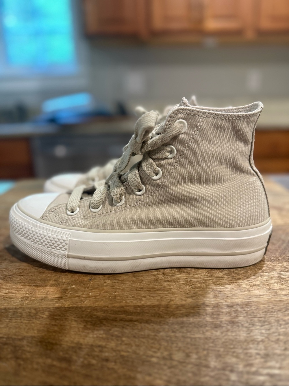 Converse All Star Platform High Top Sneakers - Beige - Picture 2 of 7